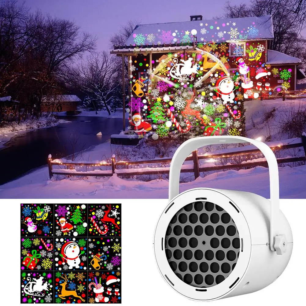 عيد الميلاد LED أضواء ندفة الثلج العارض للداخلية/الخارجية حديقة فناء ساحة منزل جدار عطلة العارض لعيد الميلاد السنة الجديدة #2