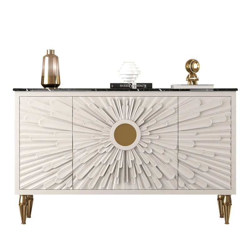 Italian-style entrance cabinet Modern simple rock slab shoe cabinet Solid wood light luxury screen cabinet Partition cabinet