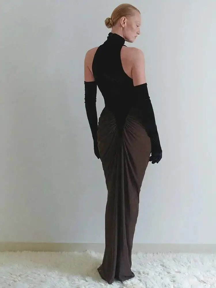 LEOSOXS ใหม่ผู้หญิงคนดังเซ็กซี่ถุงมือตาข่าย Pathcowrk สีดํา Bodycon BANDAGE Elegant Evening Club PARTY DRESS