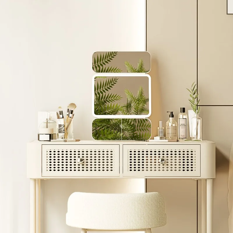 Steel dresser, formaldehyde-free simple metal bedside table, cream wind wrought iron makeup table, bedroom small apartment