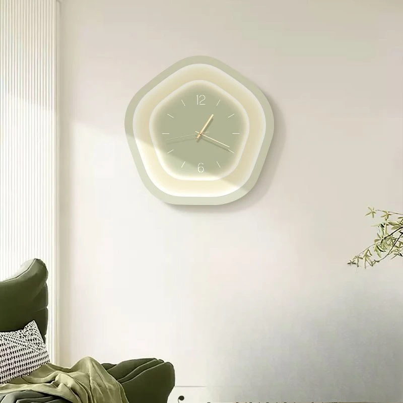 

Living room decorative painting with clock, modern simple household wall clock