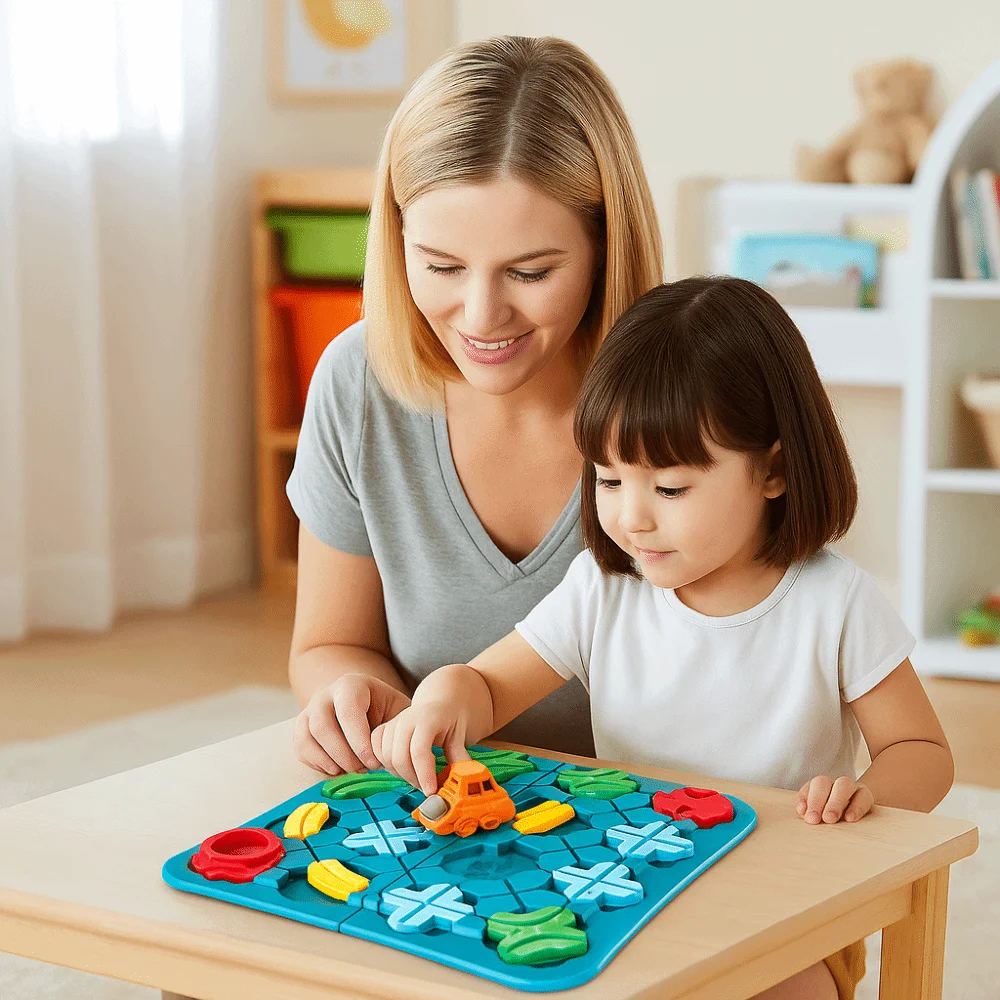 Plastic Logical Road Builder Games Interactive Assembly Challenge Puzzle Car Track Colorful Early Education