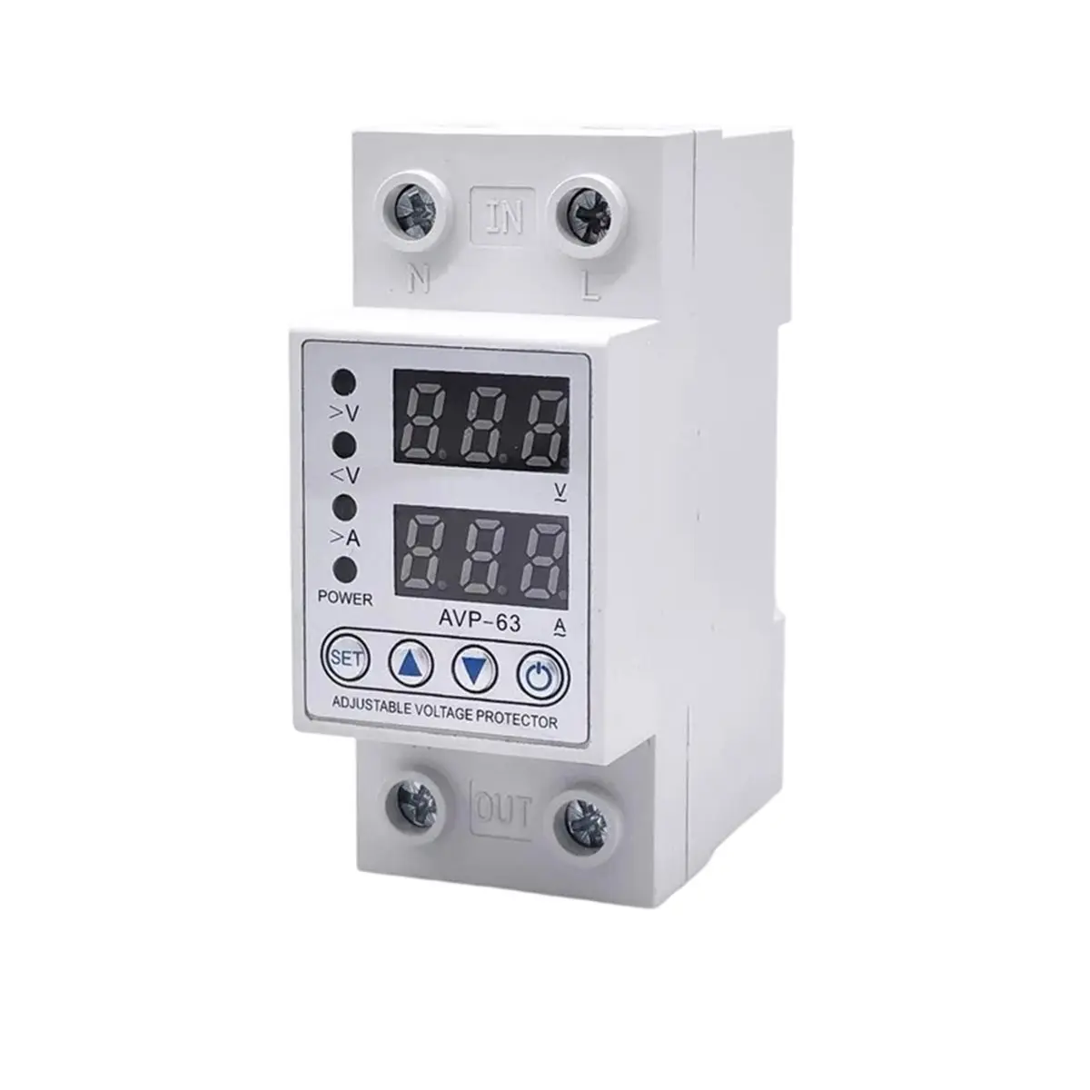 (AIMA) 230V 63A Adjustable over Voltage Under Voltage Reclosing Protector Relay Limit over Current Protection