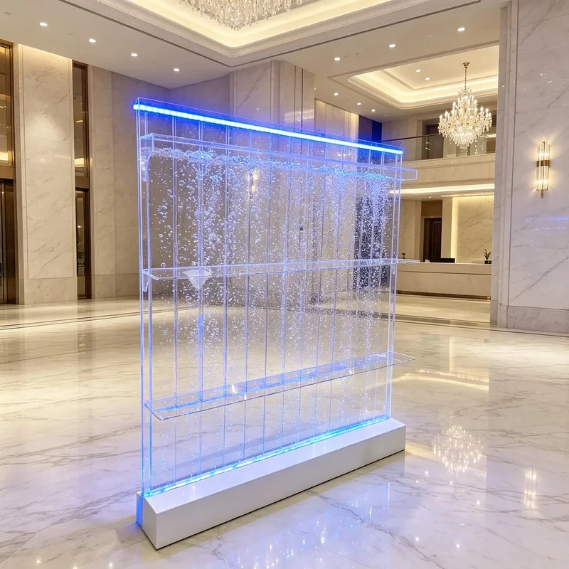 custom.Wedding Wall Contemporary Room Divider Screens Large Rectangle Acrylic Bubble Led Fall Fountain Self-adhes
