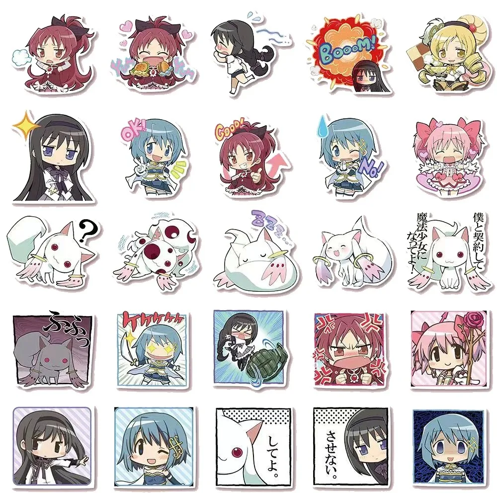10/30/48pcs Puella Magi Madoka Magica Stickers Anime Graffiti Decals DIY Laptop Guitar Phone Cute Kaname Madoka Cartoon Sticker image 6