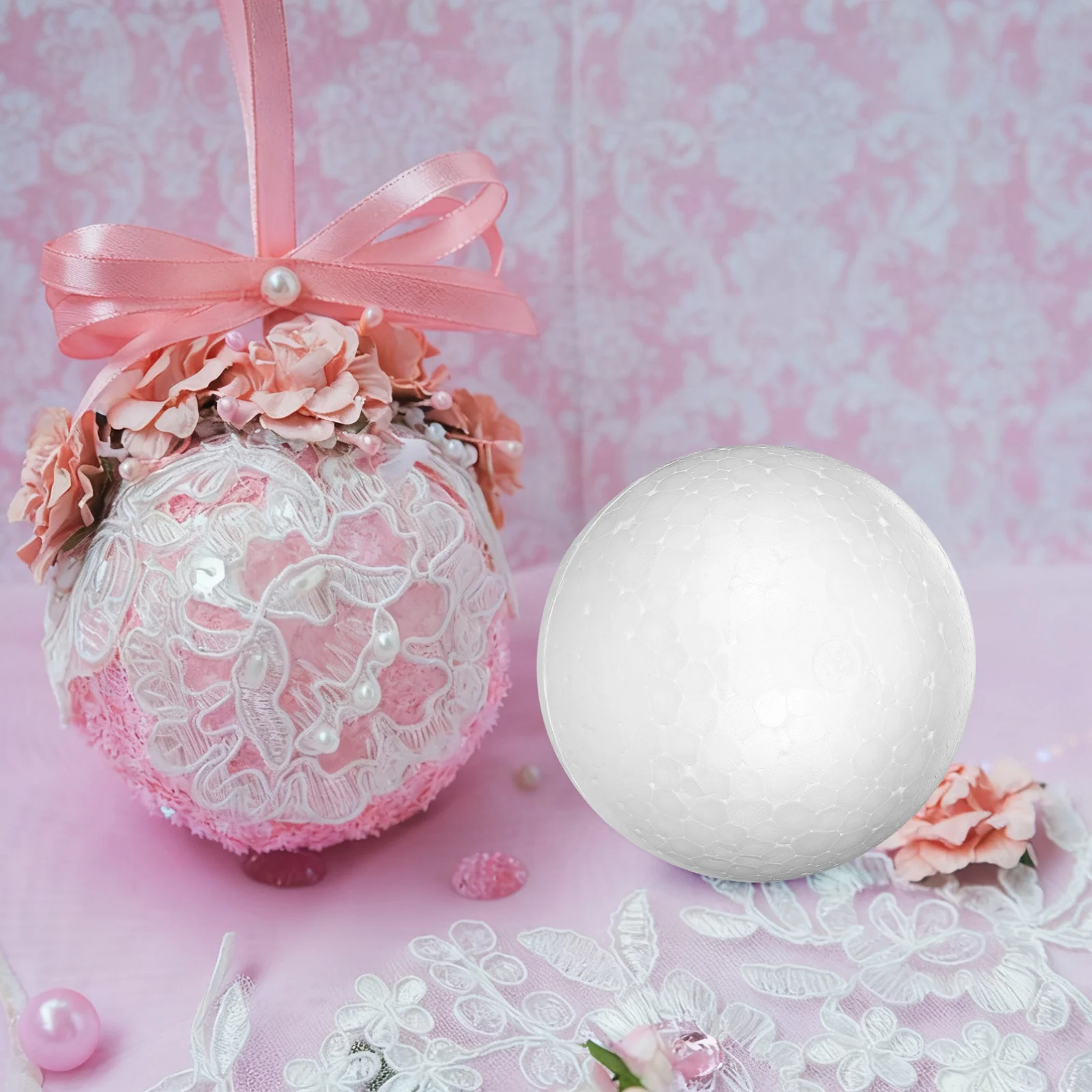 

White Polystyrene Craft Balls 10-100PCS DIY Solid Foam Spheres for Christmas Ornament Making and Wedding Decor