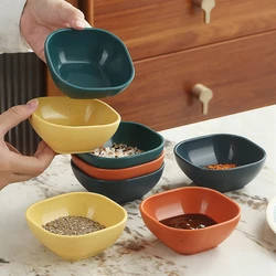 Square Reusable Sauce Dipping Bowl Wheat Straw Kitchen Tableware Seasoning Dishes Mini Spice Bowls Vinegar Soy Saucer For Home