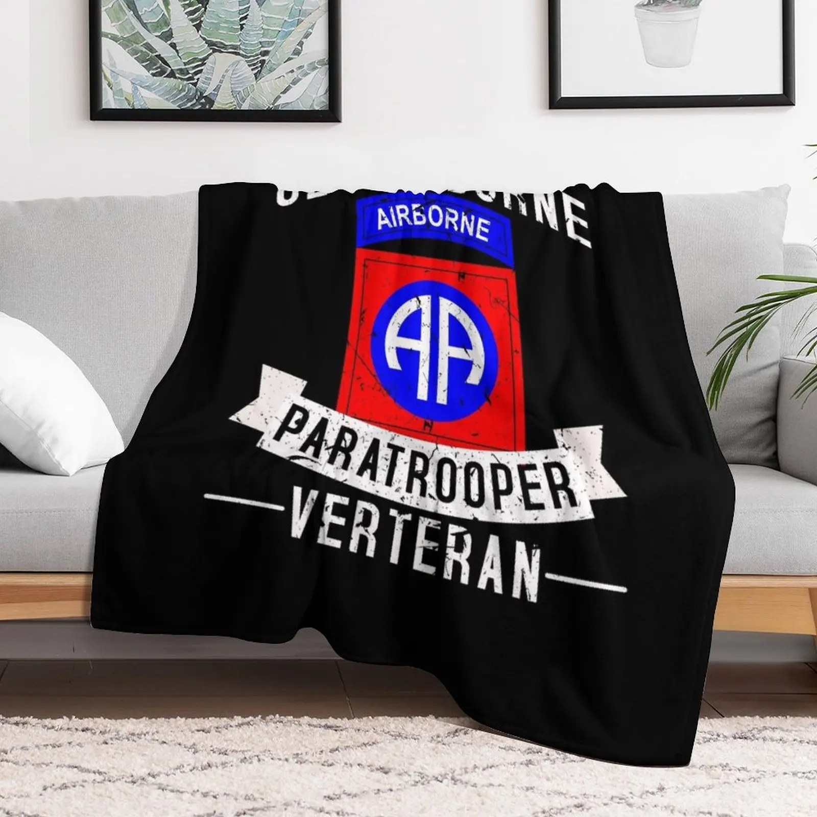 82nd Airborne Division Paratrooper Army Veteran Throw Blanket For Sofa Thin Sofa Throw cosplay anime Blankets