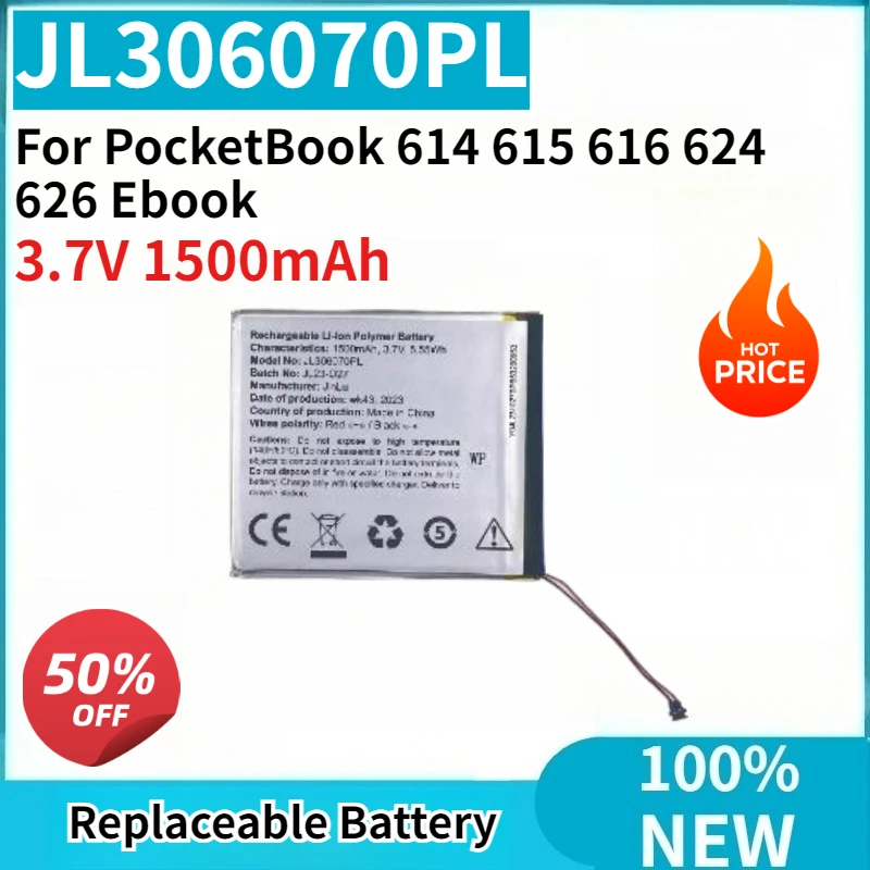 Brand-New JL306070PL 3.7V 1500mAh Battery High Quality for PocketBook 614 615 616 624 626 Ebook Replacement Battery