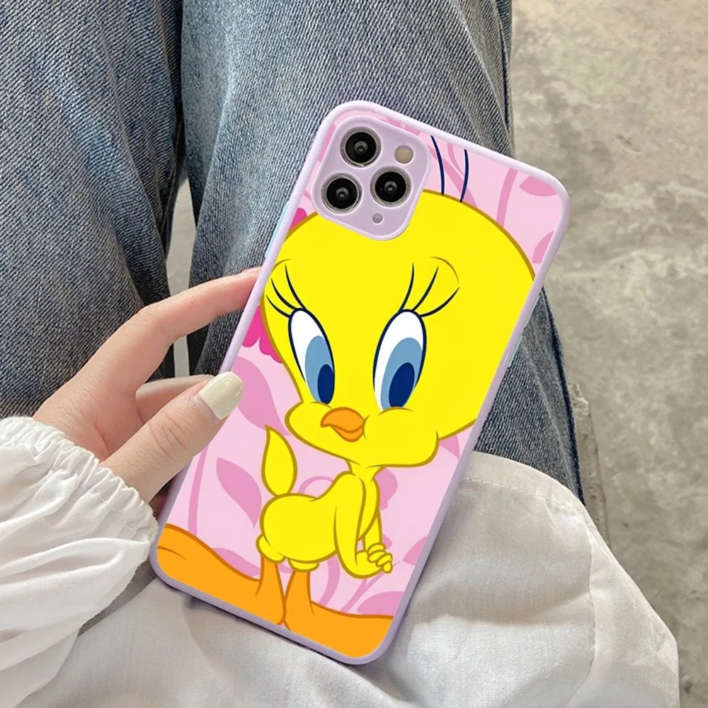 Cartoon T-Tweety B-Bird  For iPhone 14 X XR XS 7 8 Plus 11 12 13 pro MAX 13mini Matte Shockproof Case