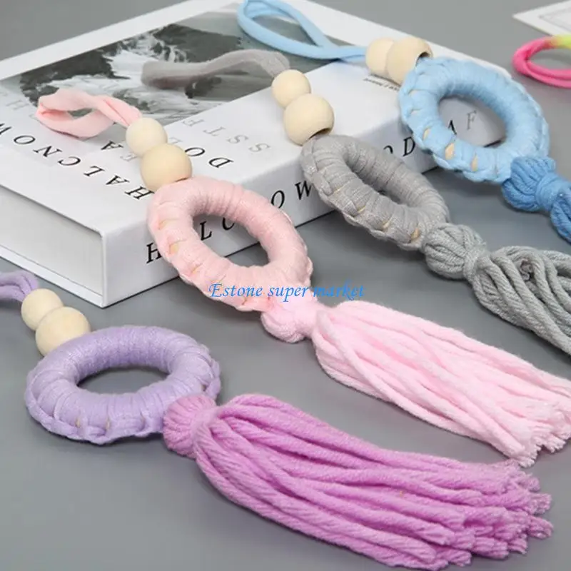 090b carro para assento brinquedo pendurado chocalho pingente anel brinquedo para berço carrinho com borla corda algodão para