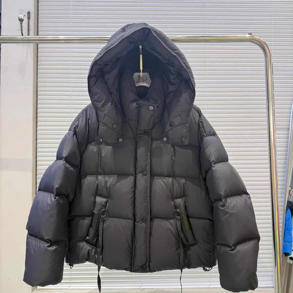 Chaqueta con capucha acolchada de Color caramelo para mujer, plumón de pato blanco, prendas de vestir Parker impermeables, chaquetas cálidas gruesas con cremallera para mujer