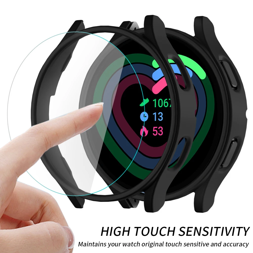 Vetro + custodia per Samsung Galaxy Watch 4 44mm 40mm protezione dello schermo custodia protettiva completa per Galaxy Watch 5 44mm 40mm Cover