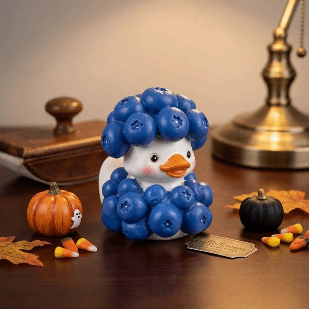Creative Fruit Duck Figurine Cartoon Hand Painted Mini Pumpkin Duck Ornament Funny Durable Pumpkin Duck Sculpture Decor