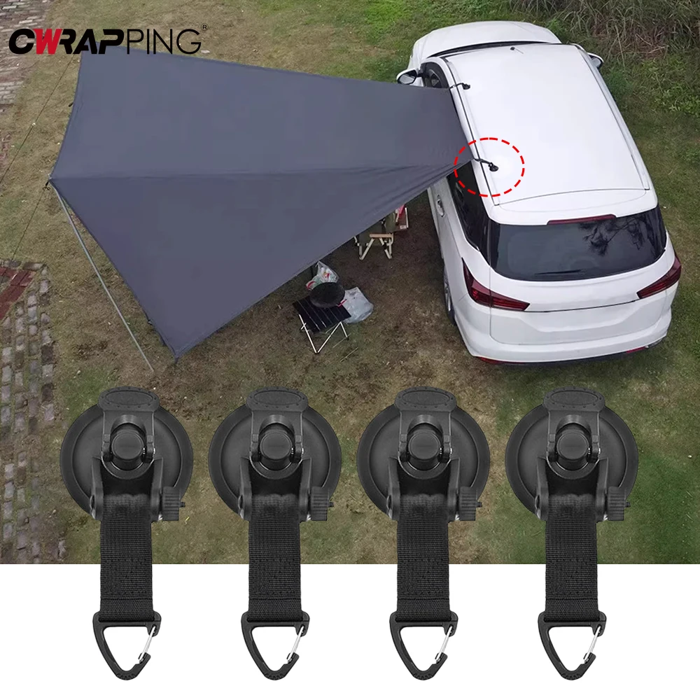 Car Tent Suction Cup Buckle Side Awning Anchors Outdoor Camping Tent Suckers Anchor Securing Hook for RV Van Camping Accessory
