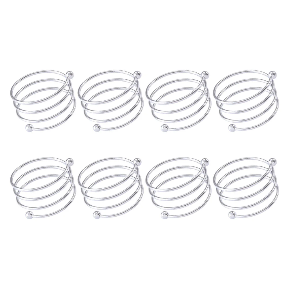 

8 Pcs Napkin Rings Metal Decorations Tableware Accessories Buckle Silver Holders Clasps Buckles