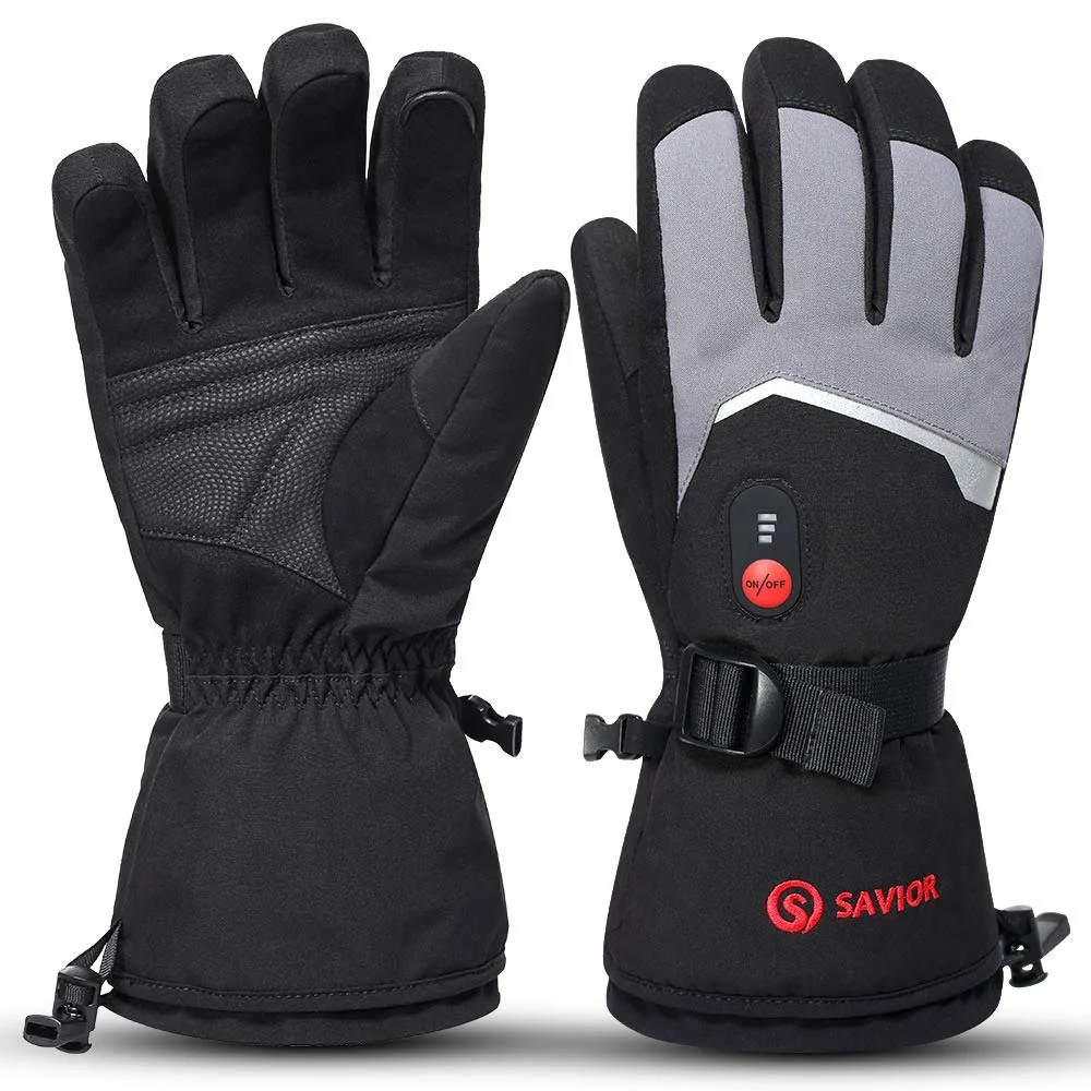 

SAVIOR HEAT Rechargeable Heated Gloves Battery Electric Ski Gloves with 3 Heating Levels Touchscreen Waterproof Gloves