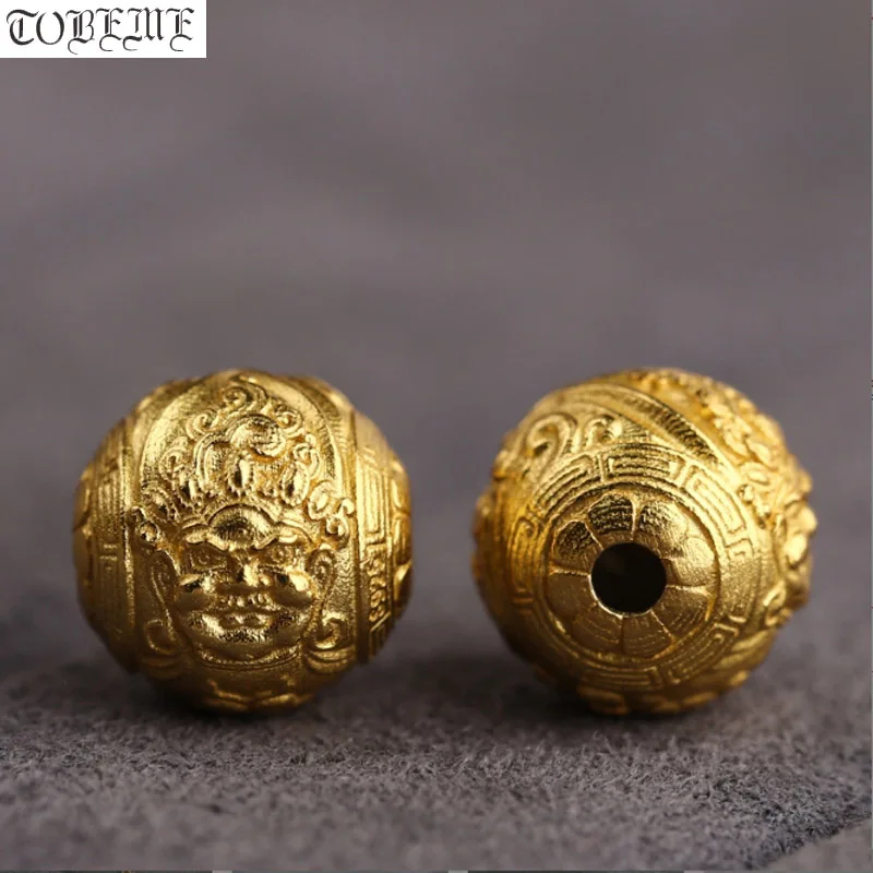 

Handmade 100% Silver Tibetan Yellow Jambhala Beads Sterling Gold-plated Wealth Buddha Bead Jewelry Findings