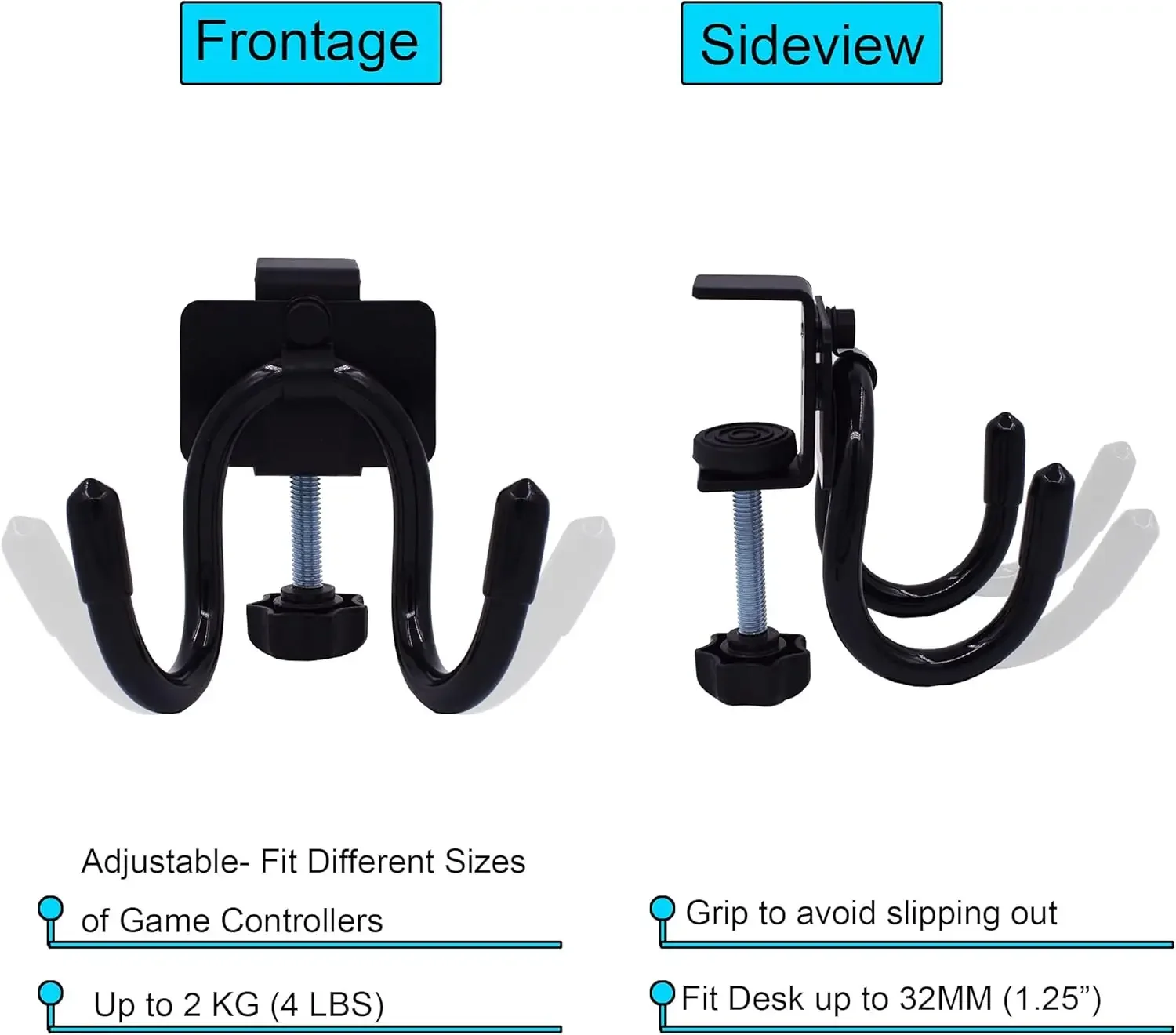 سطح المكتب جبل أذرع التحكم في ألعاب الفيديو حامل المشبك على حامل شماعات تخزين الرف ل ps3/ps4/ps5/xbox 360/xbox one/s/x/elite/series s/seri #2