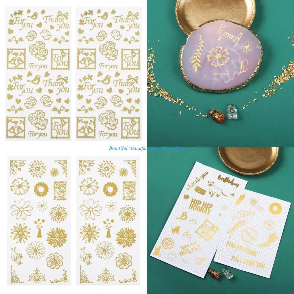 

E56A Золотая наклейка, форма для эпоксидной смолы, наполнитель для изготовления ювелирных изделий, поделки своими руками