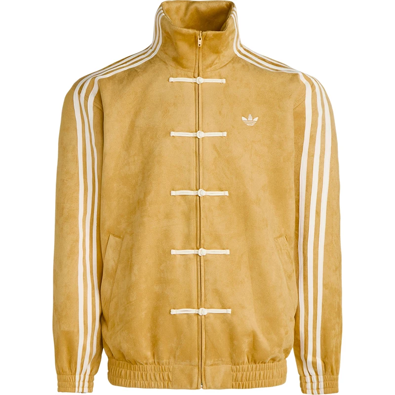 Adidas genuine clover men's and women's standing collar long sleeved loose casual jacket KT3851 image 5