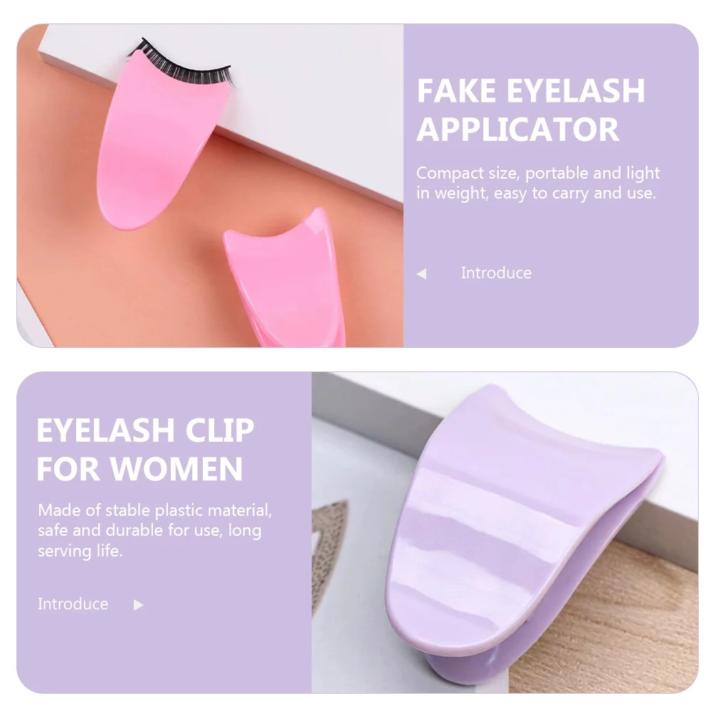 4 pçs clipe de pinça de cílios para cílios postiços aplicador ferramenta acessório de maquiagem resistente ao desgaste prático assistente de chicote portátil