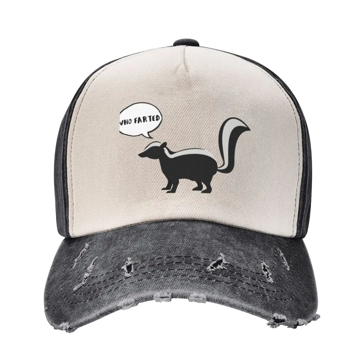 Who Farted Skunk Funny Gifts Baseball Cap fishing hat Military Tactical Cap Women's Beach Outlet Men's