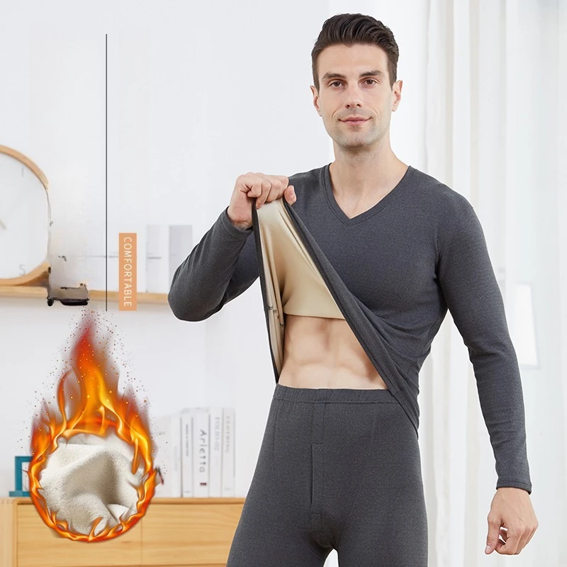 

Зимнее мужское термобелье, длинные кальсоны, женские теплые мягкие хлопковые флисовые подкладки, теплая одежда, длинное нижнее белье, комплекты термопижам