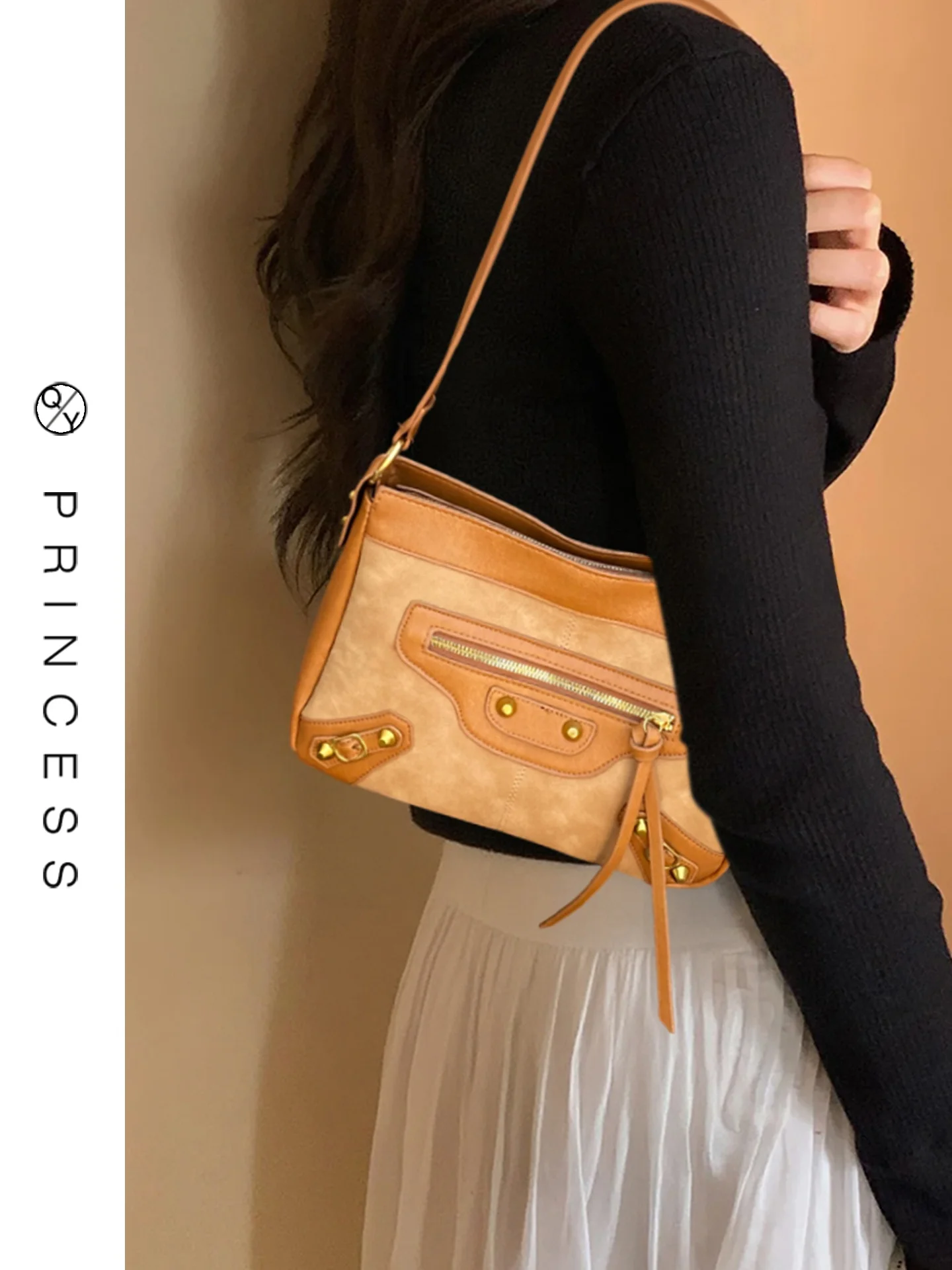 

Universal Women's Motorcycle Sle Bag oulder Underarm Crossbody Bag Casual Simple Sle Soft Handle for Daily Use