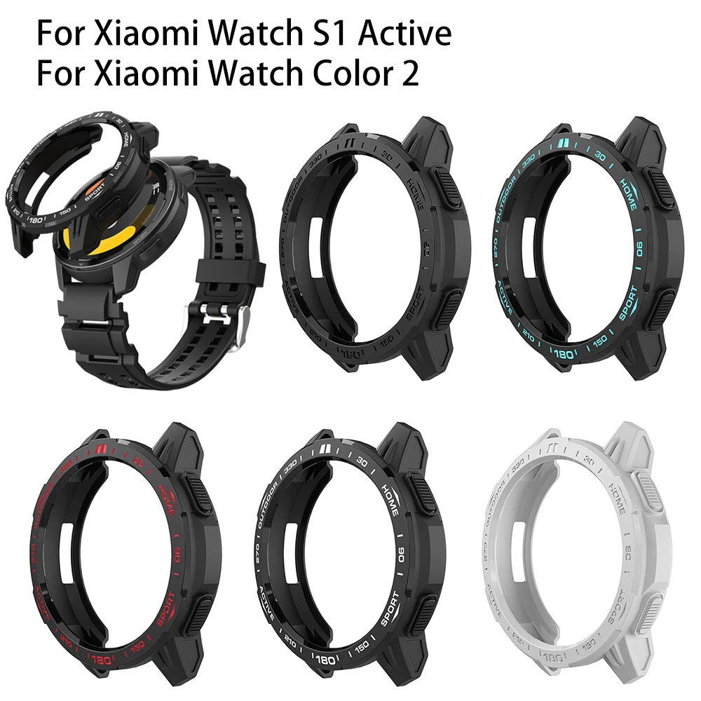 Protector Case for Xiaomi Watch S1 Active/Xiaomi Watch Color 2 PC Watch Cases New Cover Shell Frame Protector Accessories