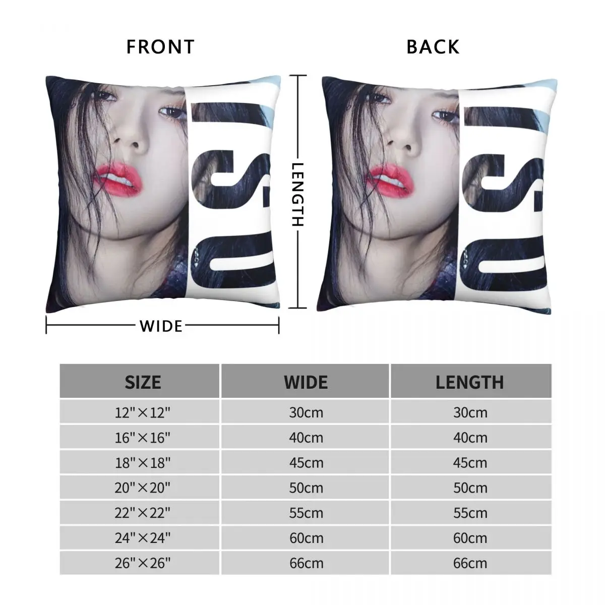 Kpop Jisoo Pillowcase Polyester Linen Velvet Creative Zip Decor Pillow Case Car Cushion Cover 18