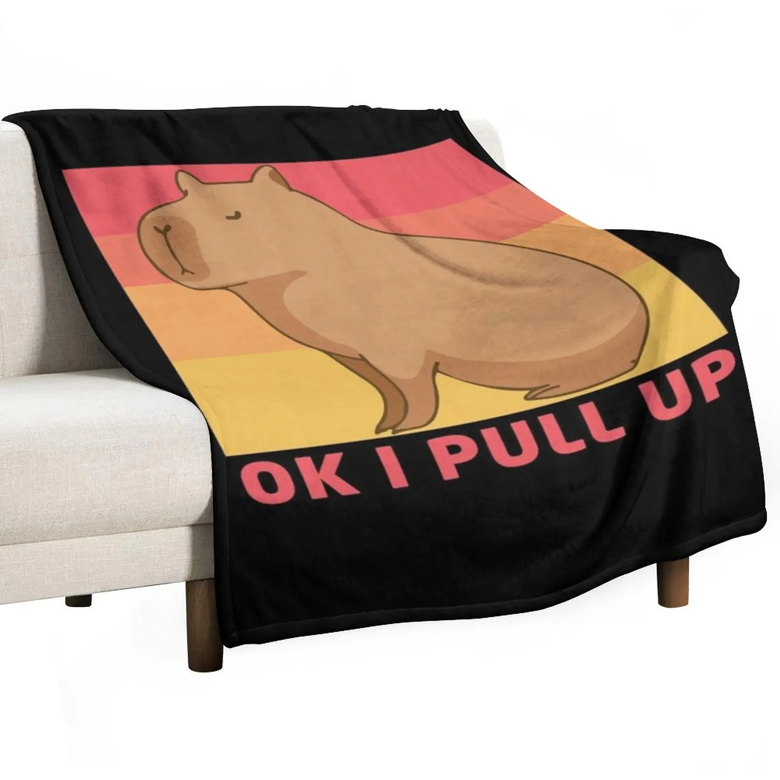 

Ok I Pull Up Capybara Throw Blanket Thermal Heavy Summer Custom Blankets