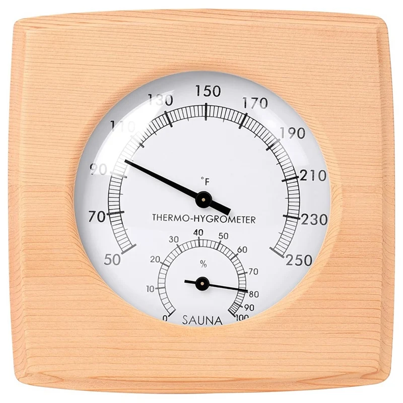 Wooden Sauna Hygrothermograph,Sauna Thermometer And Hygrometer,Indoor Humidity Temperature Measurement Sauna Room Durable