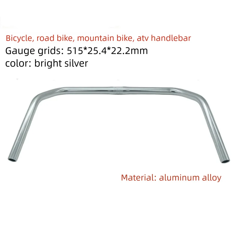 515mm Aluminum Alloy Beach Cruiser Handlebar 25.4mm Retro Upright Comfortable for Fixed Gear City Mountain Bikes view 3