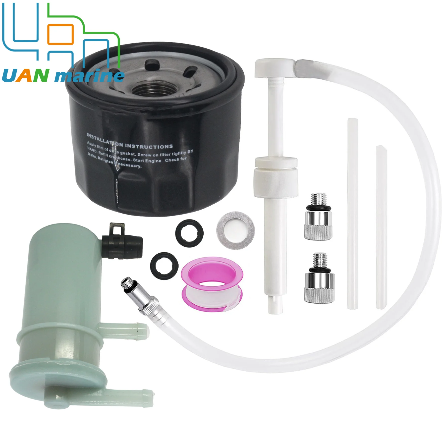 Outboard 16510-87J01 Oil Filter & 15410-87J30 Fuel Filter W/ Gasket Fits for Suzuki DF 40 50 60 70 HP Motors Change Service Kit