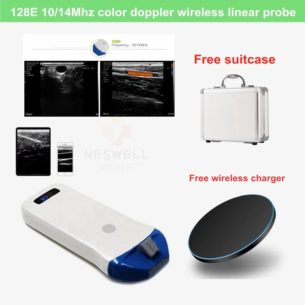 

10-14Mhz 128Elements Wireless Color Doppler Ultrasound Scanner Puncture Linear Probe Cprobe 5P