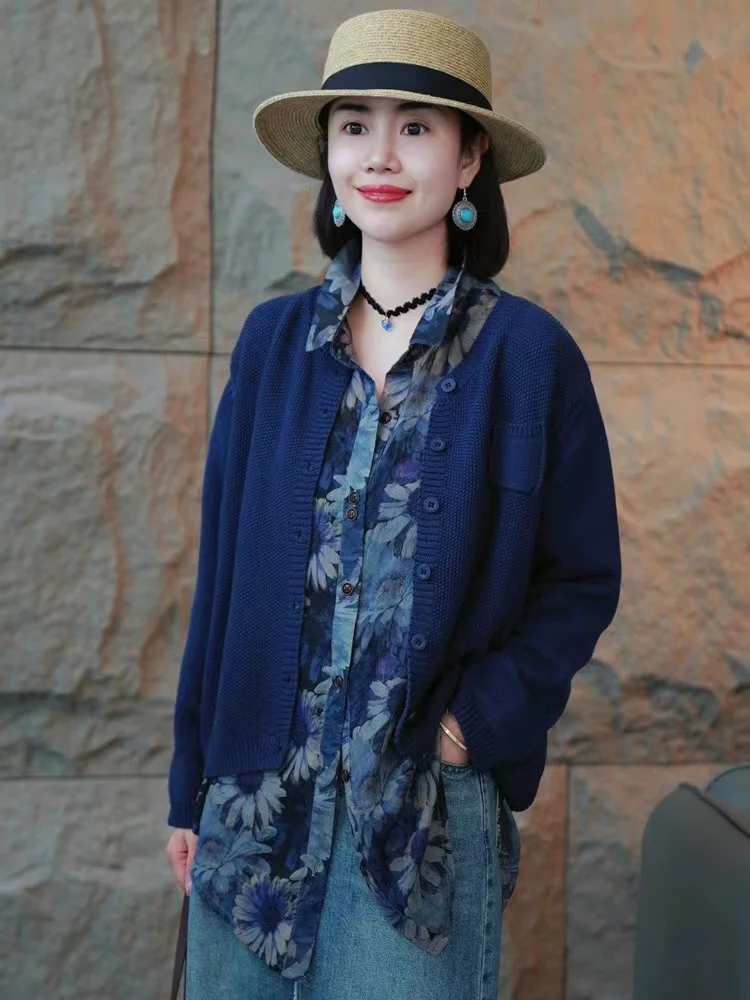 Lâche décontracté coton lin Long Sve mince imprimé irt femmes printemps automne grande taille confortable respirant Faionable