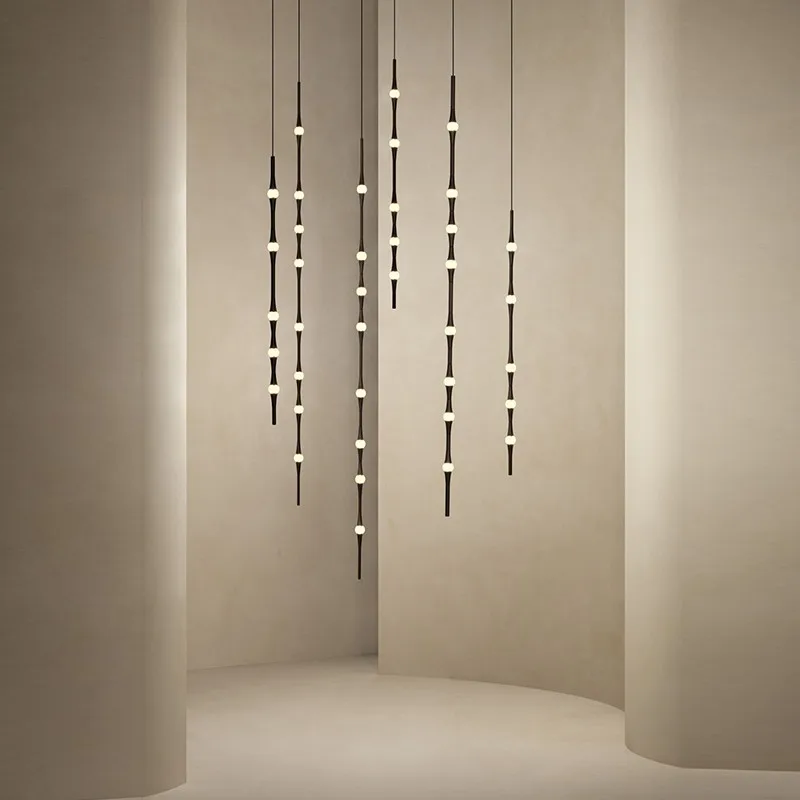 modern minimalista long strip led lustre sala escadaria villa loft suspensao luz de teto designer espanhol 01