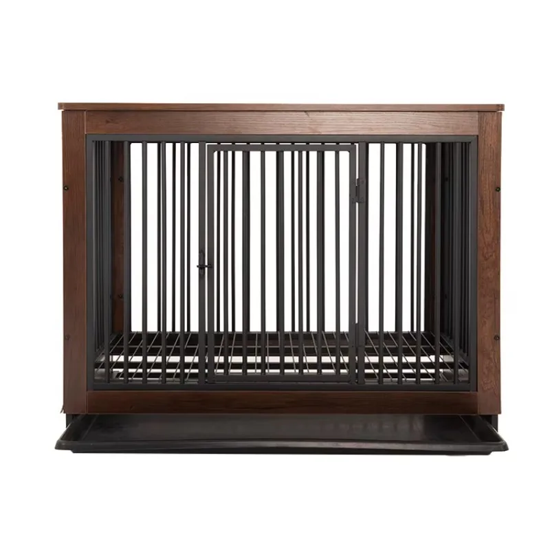 

Hot Sale Iron Wood Pet Cage High Quality Cheap Ventilated Dog Box Breathable Furniture