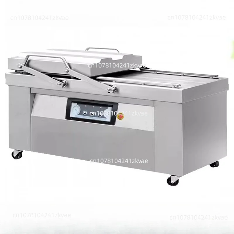 Large double chamber continuous vacuum packaging machine automatic flip vacuum sealing machine