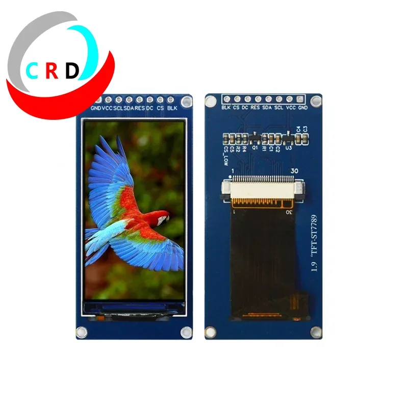 Chanruida 1.9 بوصة TFT LCD 170 × 320 وحدة ST7789 شاشة صغيرة LCD منفذ متوازي SPI