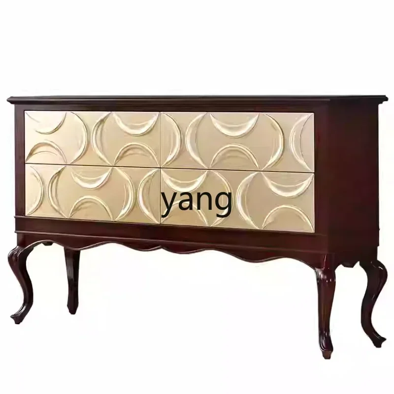 

LMM neoclassical crescent moon shoe cabinet entrance solid wood dining side cabinet entry door decoration bedroom TV cabinet