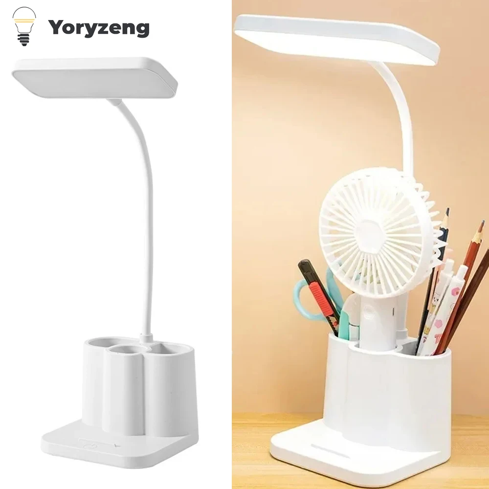 

USB Rechargeable LED Table Desk Lamp Eye Protection Study Dormitory Writing Reading Bedroom Bedside Stepless Dimming Lamp