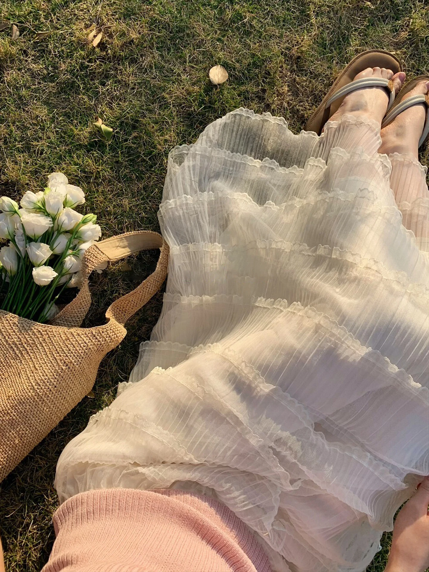 heavy-embellished-multi-layered-tulle-cake-skirt-women's-ballet-flounce-a-line-long-skirt-french-style-high-waist-spring-casual