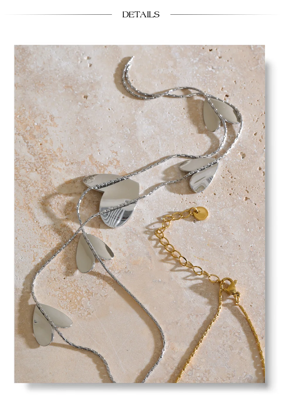 Yhpup 52+5 cm lange Halskette mit Herzanhänger aus Edelstahl, die die Brust hinunter reicht. Neu eingetroffen. Sexy, stilvoller Schmuck – Detail 9