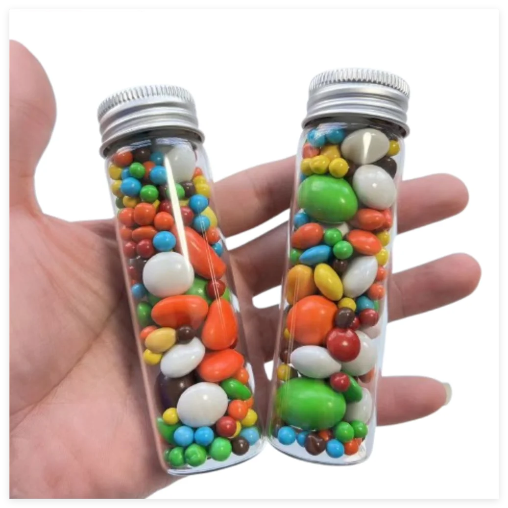 12/24 pcs/lot Aluminum Caps Glass test tube 21*30*100mm 50ml Glass Bottles Tiny Jars Vials Transparent Glass Containers Bottles