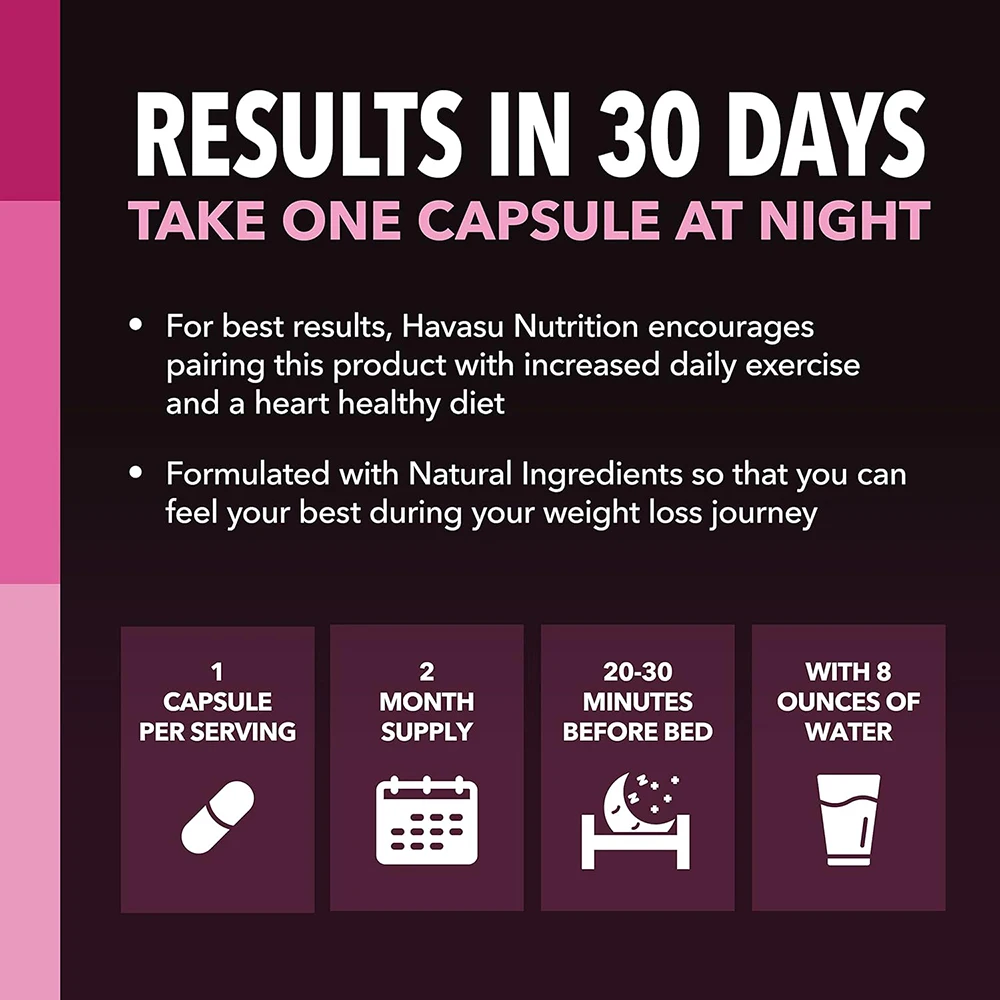 Night Time Fat Burner Weight Loss Supplement for Women, Overnight Sleep Fat Burning Weight Loss Pills, Support Metabolism view 5