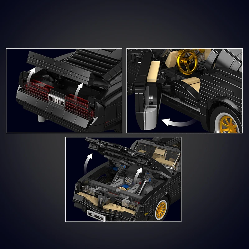 Molde rei 10029 carro técnico brinquedos o moc firebird vintage carro bloco de construção montagem oldtime carro tijolo crianças presente natal