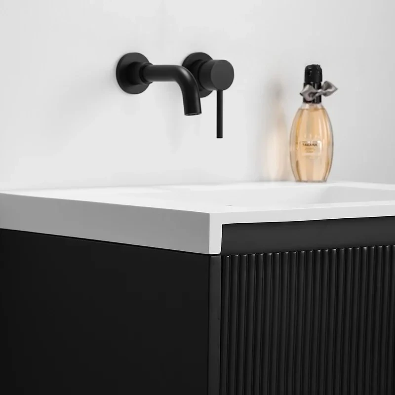 Modern simple bathroom cabinet combination artificial stone integrated basin washbasin high-end fashion home