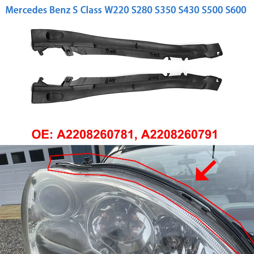 Car Upper Front Headlight Cover Sealing Ring Strips for Mercedes-Benz S W220 S280 S350 S430 S500 S600 A2208260781 A2208260791